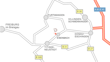 Anfahrt zum Baugeschäft Demattio in Eisenbach